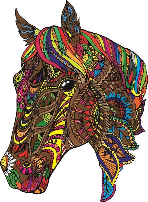 neuveden: NiXiM Mandala art puzzle - Kůň