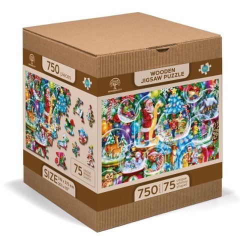 neuveden: Wooden City Puzzle Vánoční koule 750 dílků, dřevěné