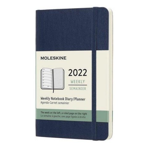 neuveden: Moleskine Plánovací zápisník 2022 modrý S, měkký