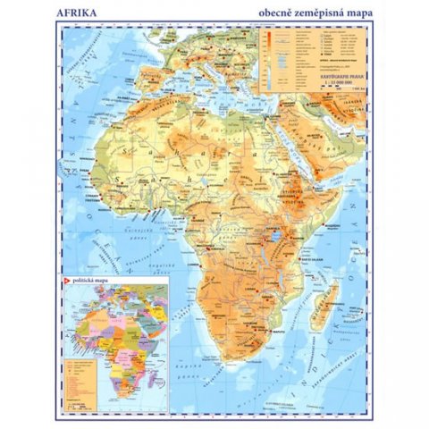neuveden: Afrika - příruční obecně zeměpisná mapa A3/1:33 mil.