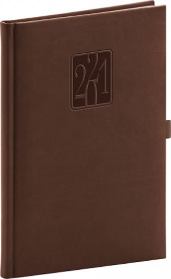 neuveden: Diář 2021: Vivella Classic - hnědý - týdenní, 15 × 21 cm