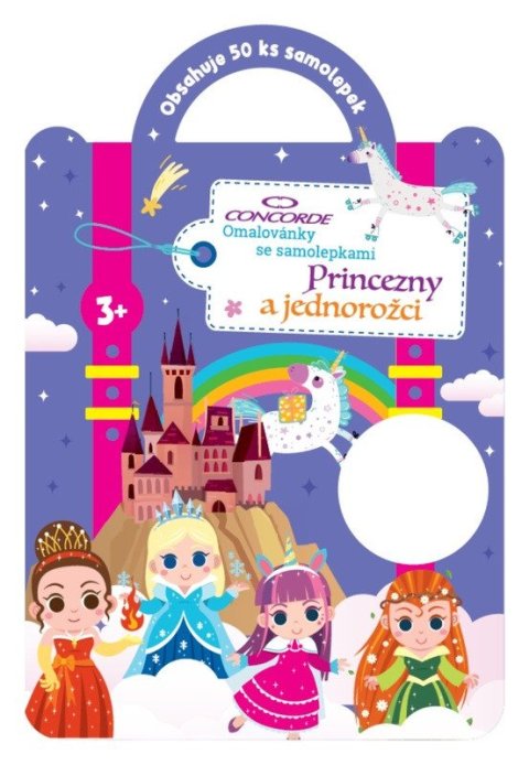 -: Omalovánky se samolepkami Princezny a jednorožci