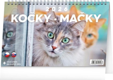 neuveden: Kalendář 2026 stolní: Kočky - Mačky, 23,1 x 14,5 cm neuveden: Kalendář 2026 stolní: Kočky - Mačky, 23,1 x 14,5 cm