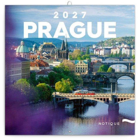 -: Kalendář 2027 poznámkový: Praha, 30 x 30 cm