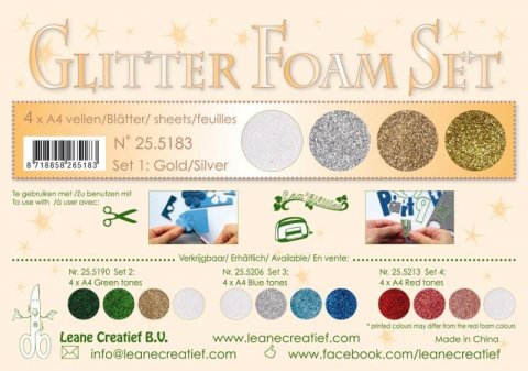 neuveden: LEANE Speciální pěnová guma na výrobu květin A4 - Glitter stříbrná, bílá, z neuveden: LEANE Speciální pěnová guma na výrobu květin A4 - Glitter stříbrná, bílá, z