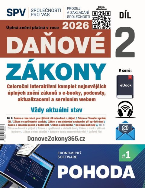 neuveden: Daňové zákony 2026 (Díl 2.)