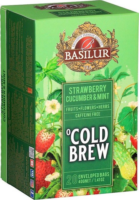 neuveden: BASILUR Cold Brew Strawberry Cucumber  Mint přebal 20x2g