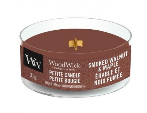 neuveden: WoodWick Smoked Walnut & Maple svíčka petite 31g
