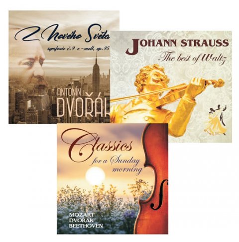 Dvořák Antonín: Komplet klasické hudby - 3 CD (A. Dvořák, J. Straus, Klasika pro nedělní rá