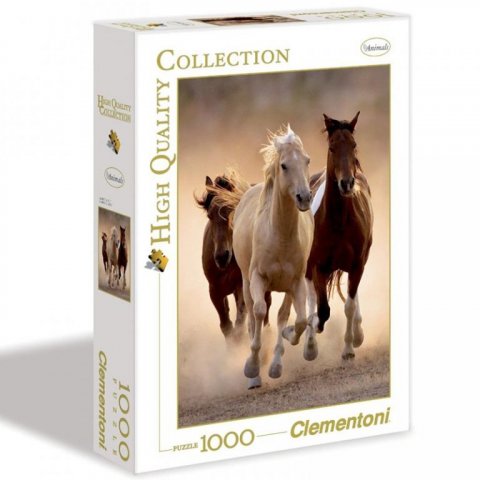 neuveden: Clementoni Puzzle - Běžící koně, 1000 dílků