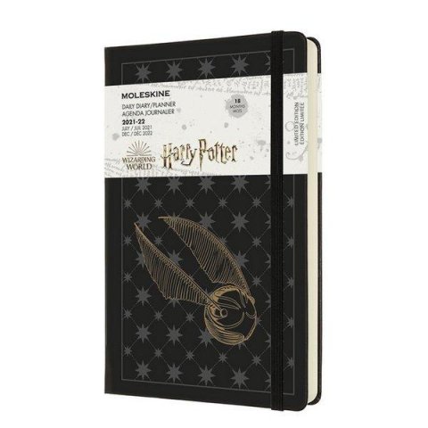 neuveden: Moleskine Harry Potter denní diář 2021-2022 černý L