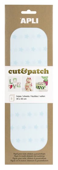 neuveden: APLI CutPatch papír 30 x 50 cm - Hvězdičky modrý pastel 3 ks