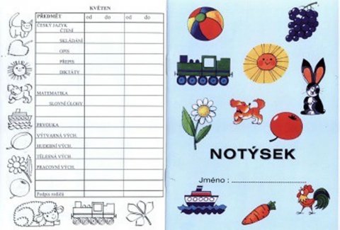 neuveden: Notýsek text s předměty pro 1.a 2.ročník na každý měsíc dvě stránky po týdn neuveden: Notýsek text s předměty pro 1.a 2.ročník na každý měsíc dvě stránky po týdn