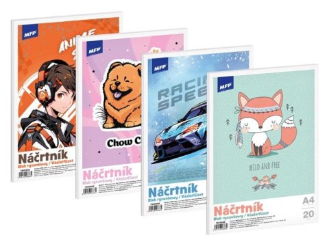 neuveden: Náčrtník A4/20listů - mix motivů