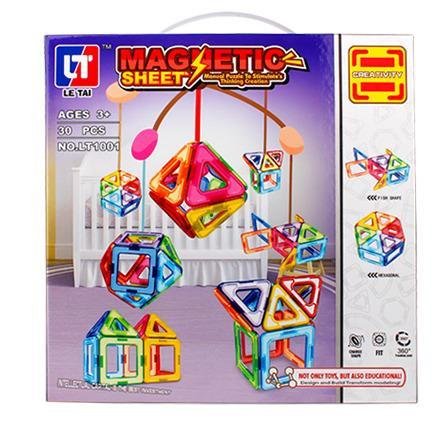 neuveden: Magnetická stavebnice - Magnetic sheet 30 dílků