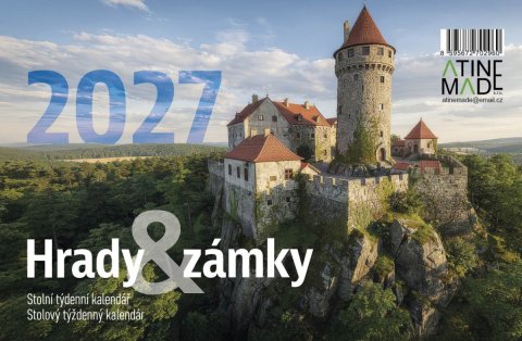 : Kalendář 2027 Hrady a zámky, stolní, týdenní, 14 x 21,4 cm