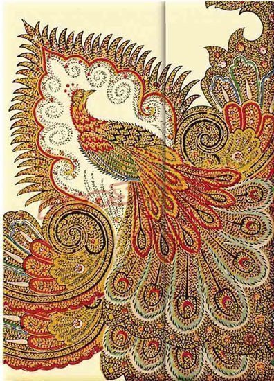neuveden: Zápisník - Swirling Peacock – Ivory Wrap, midi 120x170