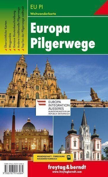 neuveden: Evropa poutní cesty, 1:2 000 000-1:3 500 000 / turistická a cykloturistická