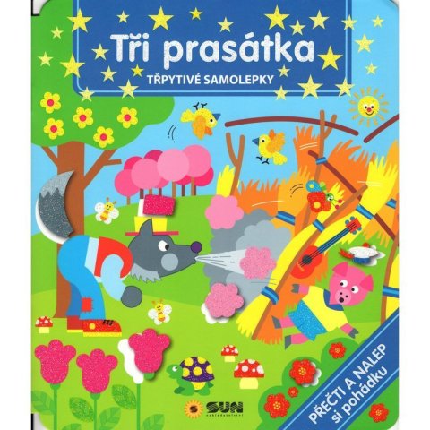 neuveden: Tři prasátka - Třpytivé samolepky - Přečtia a dolep si pohádku