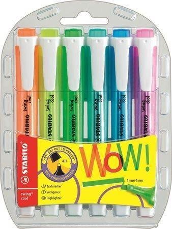 neuveden: Zvýrazňovač STABILO swing cool, sada 6 ks v pouzdru