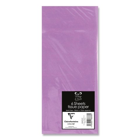 neuveden: CLAIREFONTAINE hedvábný papír - lilac, 6 ks, 50x70 cm