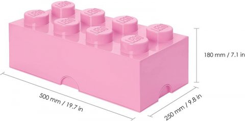 neuveden: Úložný box LEGO 8 - světle růžový