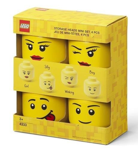 neuveden: LEGO úložná hlava (mini) - sada 4 ks