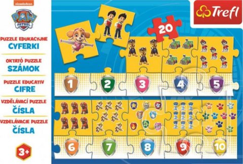 neuveden: Trefl Puzzle Tlapková patrola - Čísla / 20 dílků neuveden: Trefl Puzzle Tlapková patrola - Čísla / 20 dílků
