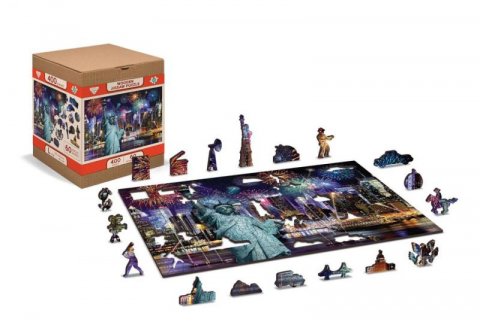 neuveden: Wooden City Puzzle New York v noci 1010 dílků, dřevěné