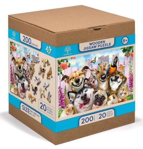 neuveden: Wooden City Puzzle Crazy Pets 200 dílků, dřevěné