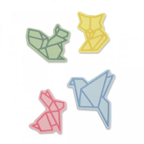 neuveden: SIZZIX Thinlits vyřezávací kovové šablony - origami zvířata 8 ks