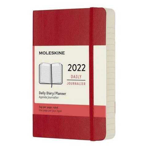 neuveden: Moleskine Diář 2022 červený S, denní, měkký
