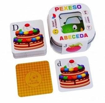 neuveden: Pexeso Abeceda: 64 karet v plechové krabičce Hmaťák
