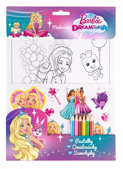 neuveden: Barbie Dreamtopia set - fialová, pastelky neuveden: Barbie Dreamtopia set - fialová, pastelky