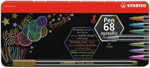 neuveden: Fixa STABILO Pen 68 Sada v kovovém pouzdru metallic 8 ks