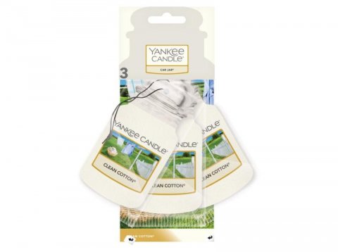 neuveden: YANKEE CANDLE Clean Cotton vůně do auta visačka papírová 3ks