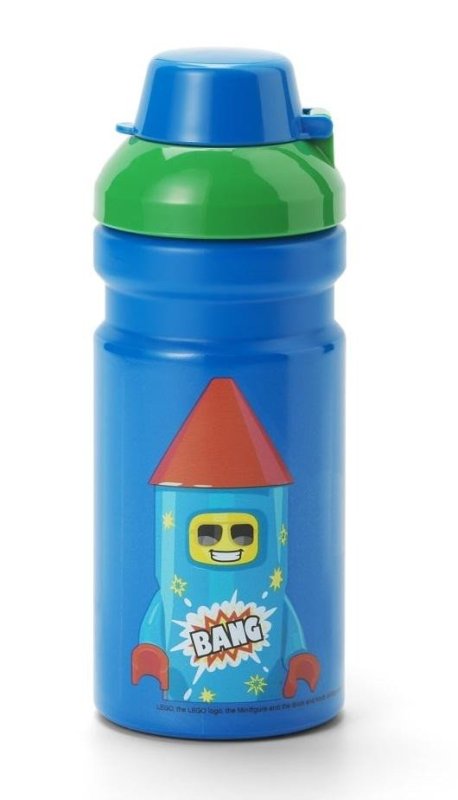 neuveden: LEGO Rocket láhev na pití - modrá/zelená