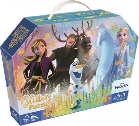 neuveden: Trefl Puzzle v kufříku Disney Frozen: Kouzelné přátelství 70 dílků Třpytivé