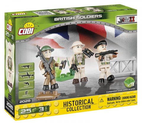 neuveden: Stavebnice COBI - 3 figurky s doplňky Britská armáda, 25 kostek