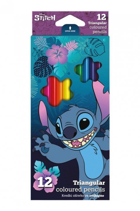 neuveden: Colorino pastelky trojhranné Stitch, 12 barev