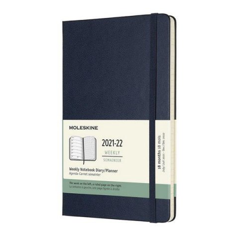 neuveden: Moleskine Zápisník plánovací 2021-2022 modrý L, tvrdý