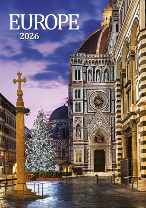 neuveden: Kalendář 2026 Europe, nástěnný, 34 x 48,5 cm