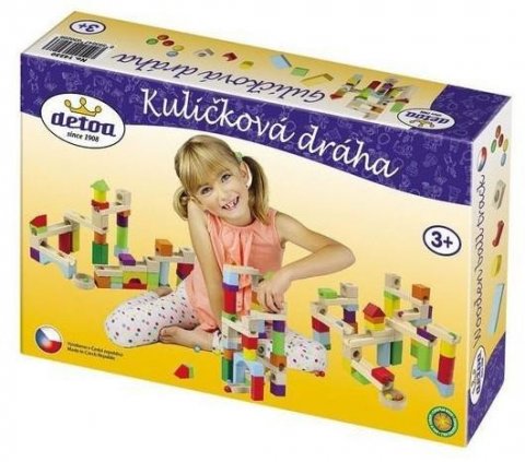 neuveden: Kuličková dráha dřevěná 58ks
