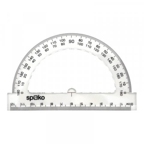 neuveden: Spoko úhloměr 12 cm, 180 ° - transparentní