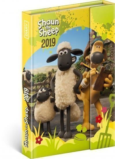 neuveden: Diář 2019 - Ovečka Shaun - týdenní magnetický, 10,5 x 15,8 cm