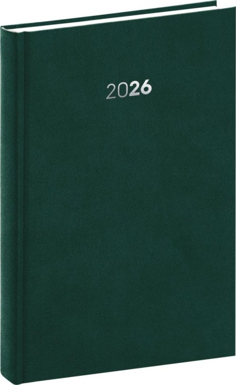 neuveden: Diář 2026: Balakon - zelený, denní, 15 x 21 cm