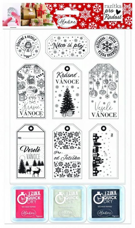 neuveden: Aladine Razítka - Vánoční visačky 9 ks