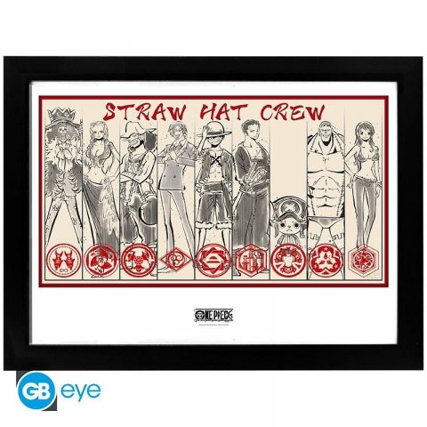 neuveden: One Piece Zarámovaný plakát - Straw Hat Crew
