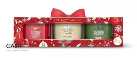 neuveden: YANKEE CANDLE Vánoční dárková sada 3ks votivních svíček červená