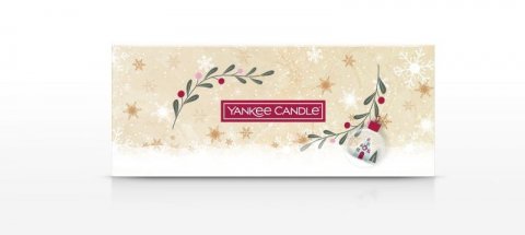 neuveden: YANKEE CANDLE Dárková sada 10 čajových svíček a skleněného svícnu na čajovo